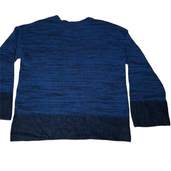 Style & Co Womens Blue Knit Sweater Size L Long Sleeve Scoop Neck - Picture 4 of 5